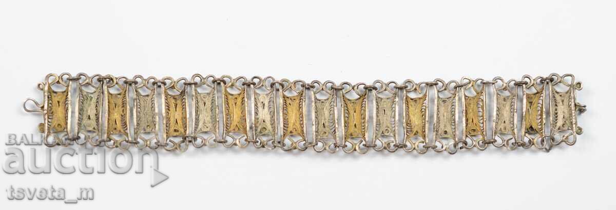 Antique Silver Filigree Bracelet 19.3 g / Ag 900 - 6 Antique Silver Filigree Bracelet 19.3 g / Ag 900 - 6