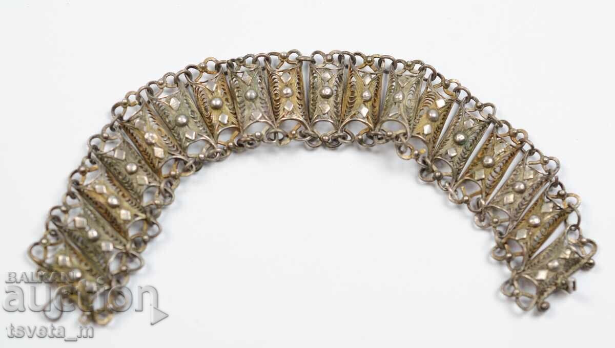 Brățară veche din argint filigran 19,3 gr. / Ag 900