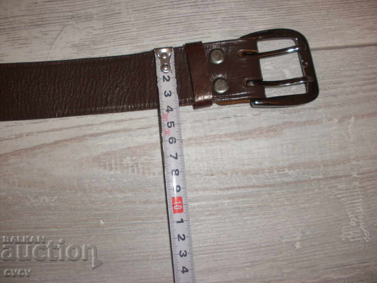 Ζώνη από Γνήσιο Δέρμα - καφέ, διπλές τρύπες - Β.Ζ.Κ - 6 Ζώνη από Γνήσιο Δέρμα - καφέ, διπλές τρύπες - Β.Ζ.Κ - 6