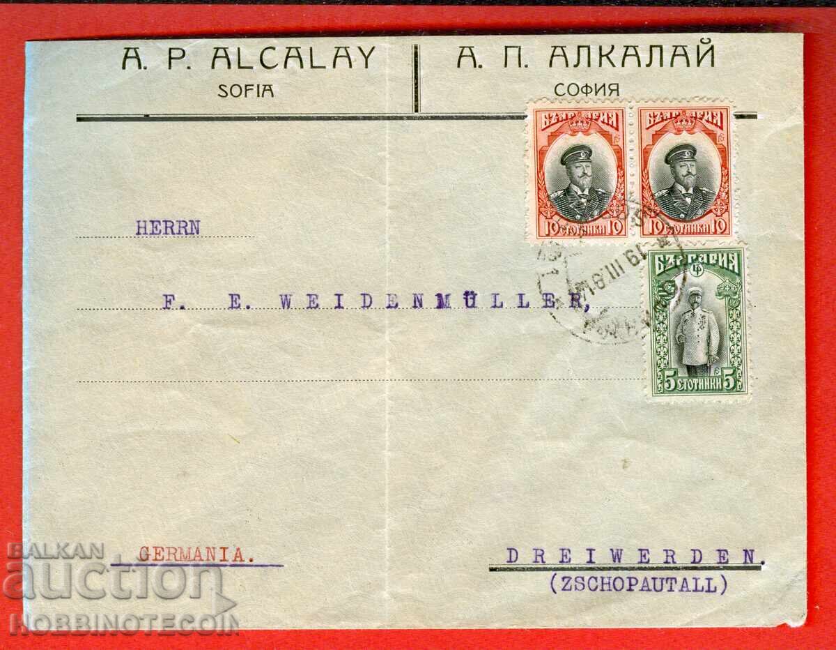 BULGARIA FERDINAND Plic călătorie SOFIA GERMANIA 1914