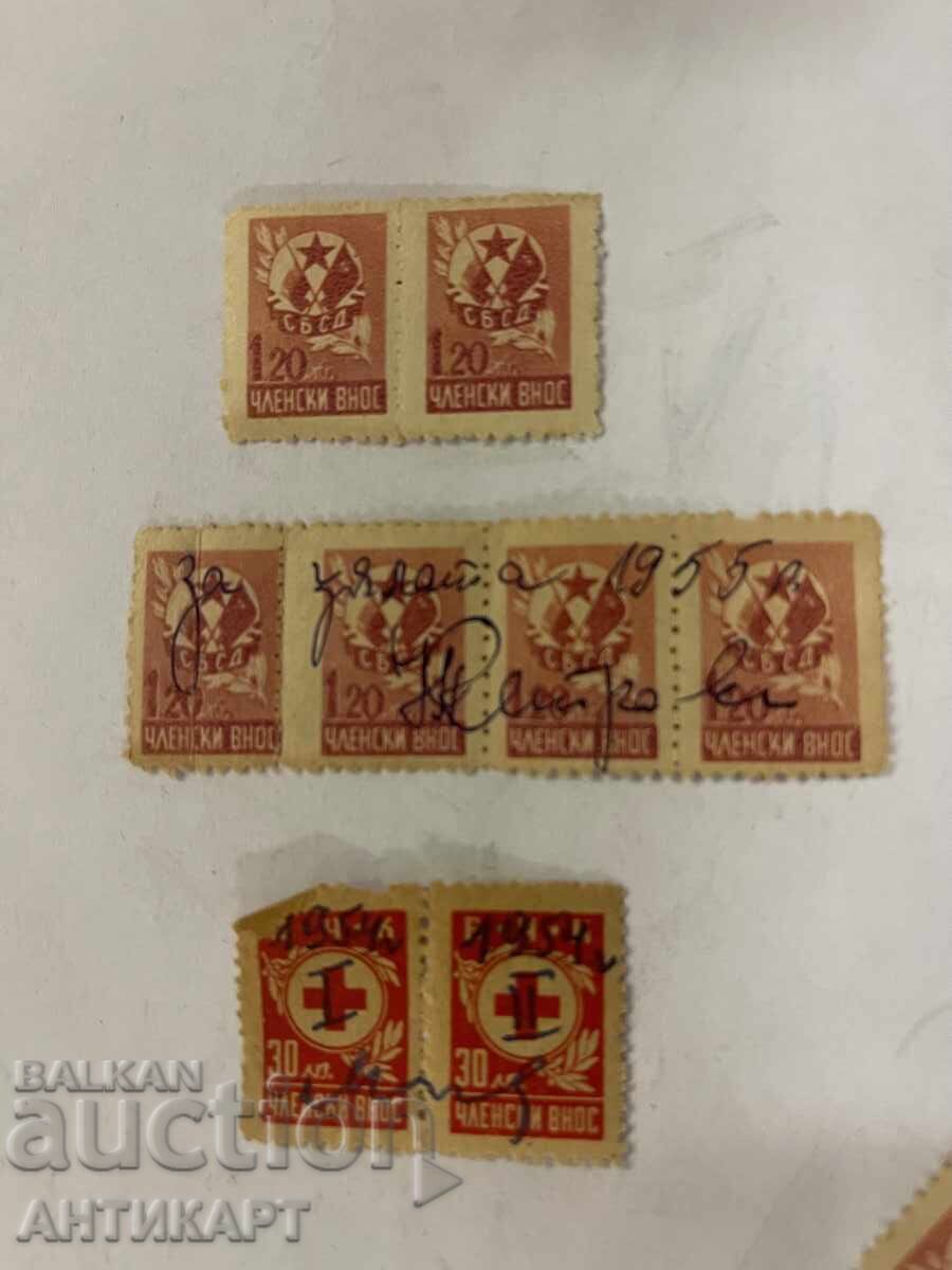 8 timbre de taxă pentru cotizația de membru SBSDJ și CRB