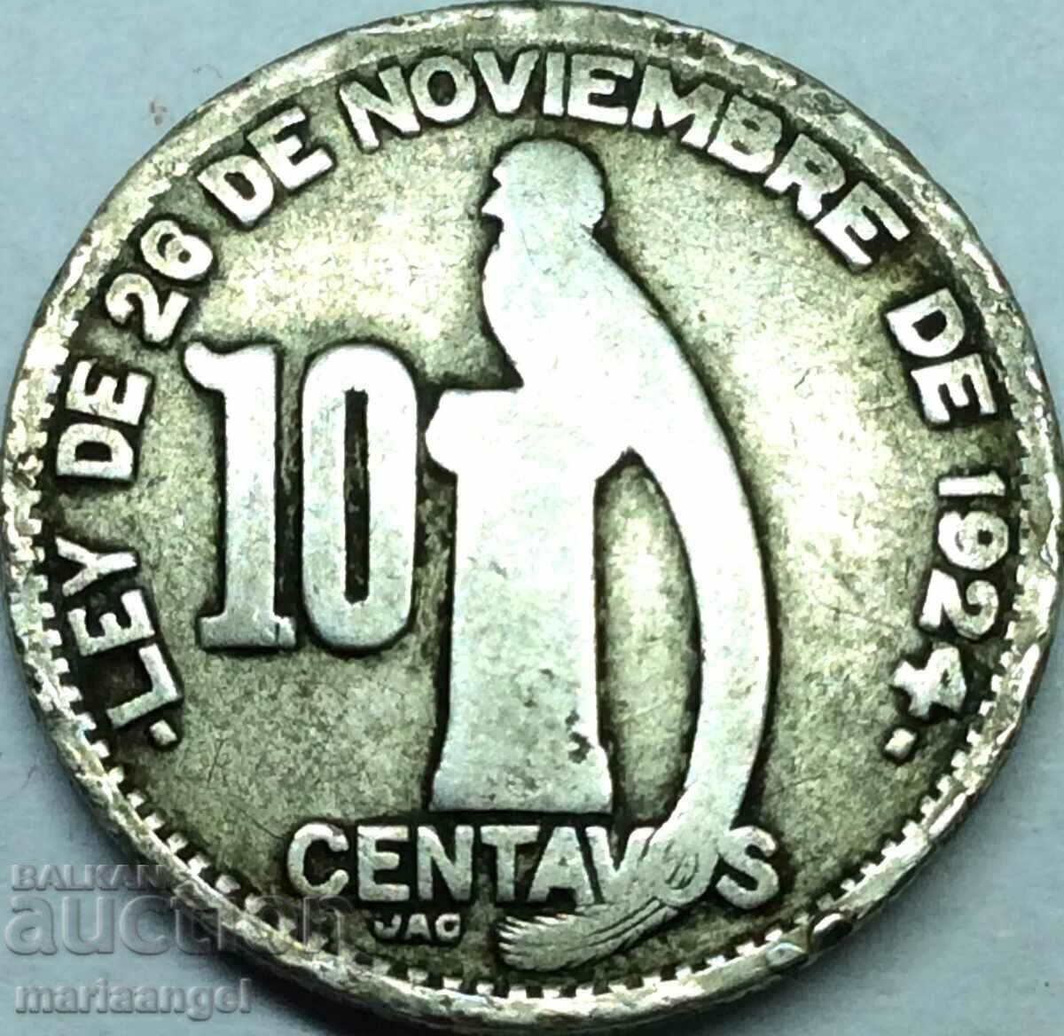Γουατεμάλα 10 centavos 1945 20mm ασήμι - 6