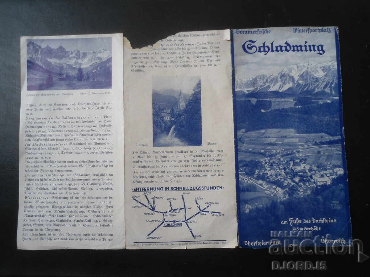 Licitație Hartă veche, ghid turistic, SCHLADMING