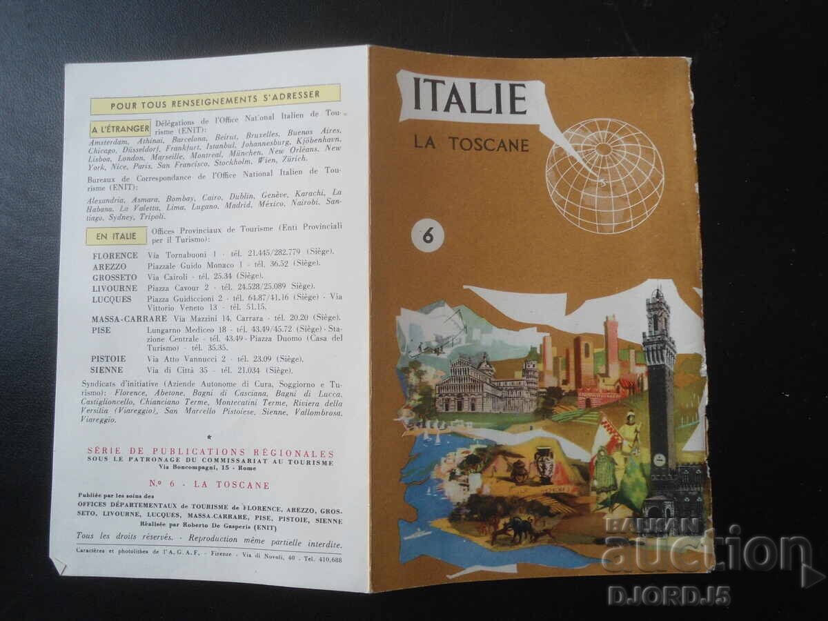 Auction  Old map, guidebook, ITALY, Tuscany