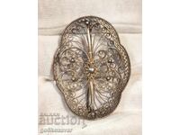 Стара сребърна брошка филигран, мн, висока проба !