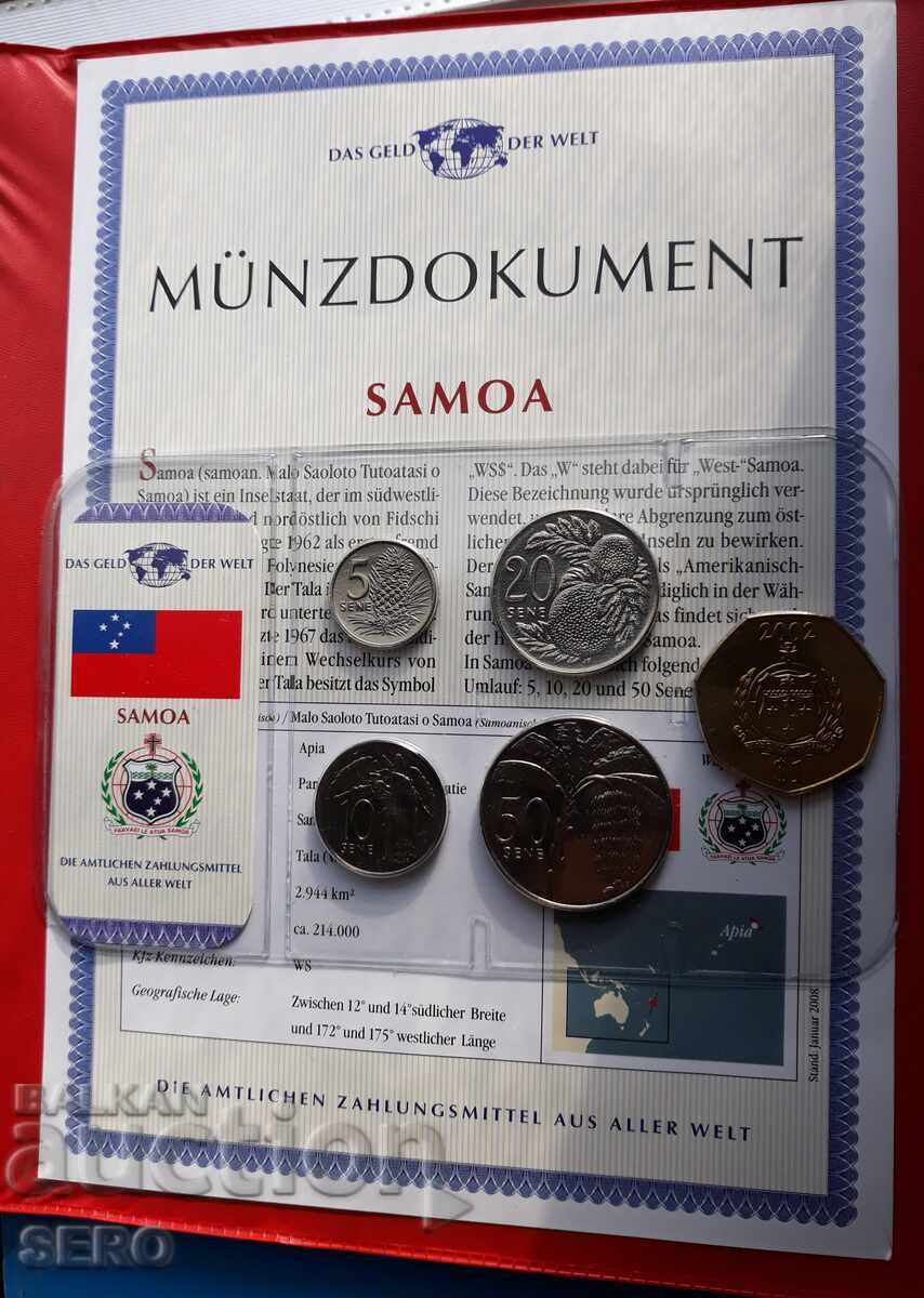 Samoa Islands - SET 2002 of 5 coins