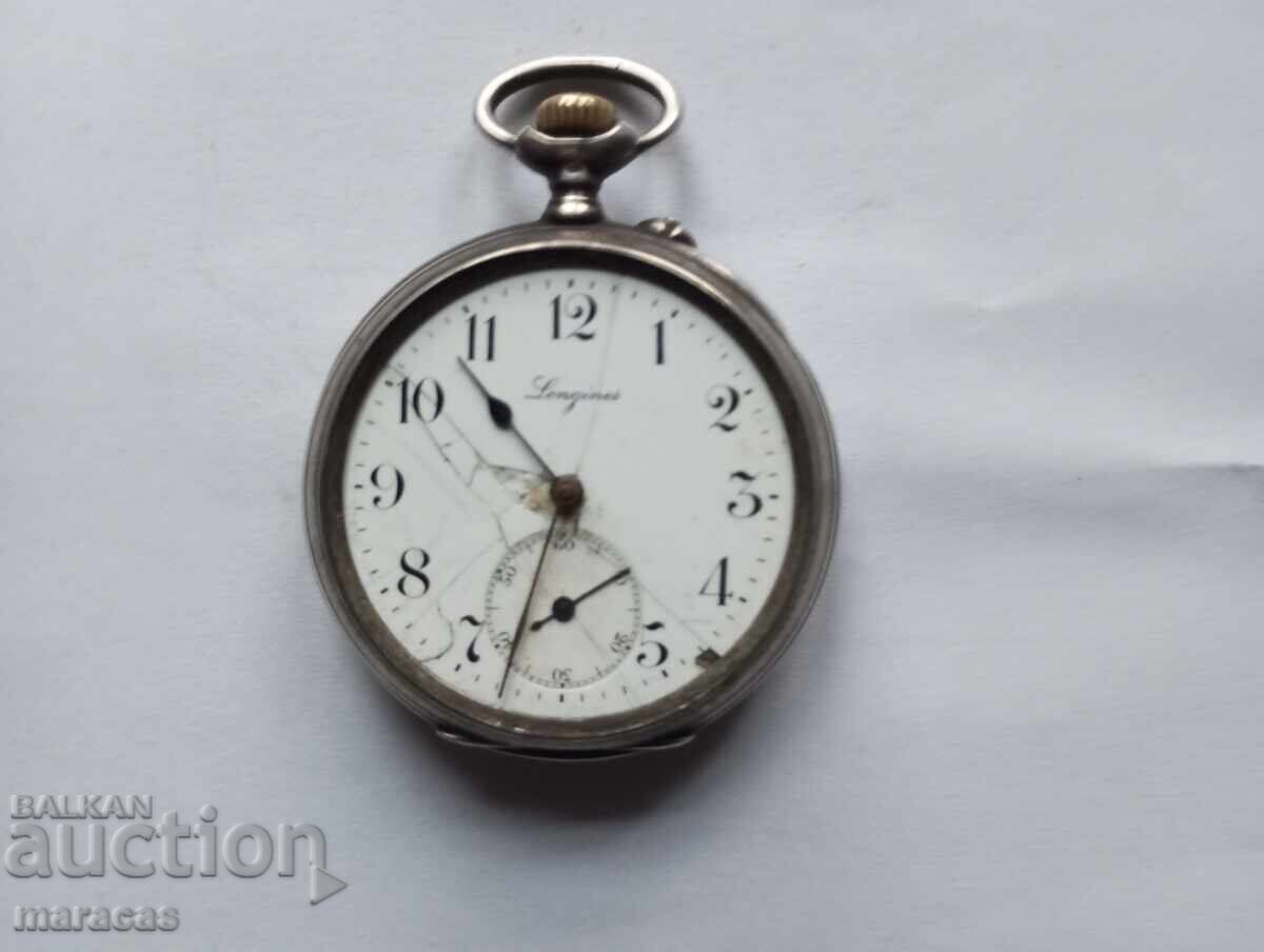 Стар сребърен джобен часовник Лонжин Стар сребърен джобен часовник Лонжин