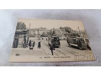 Cartolină poștală Rouen Place de l'Hotel-de-Ville