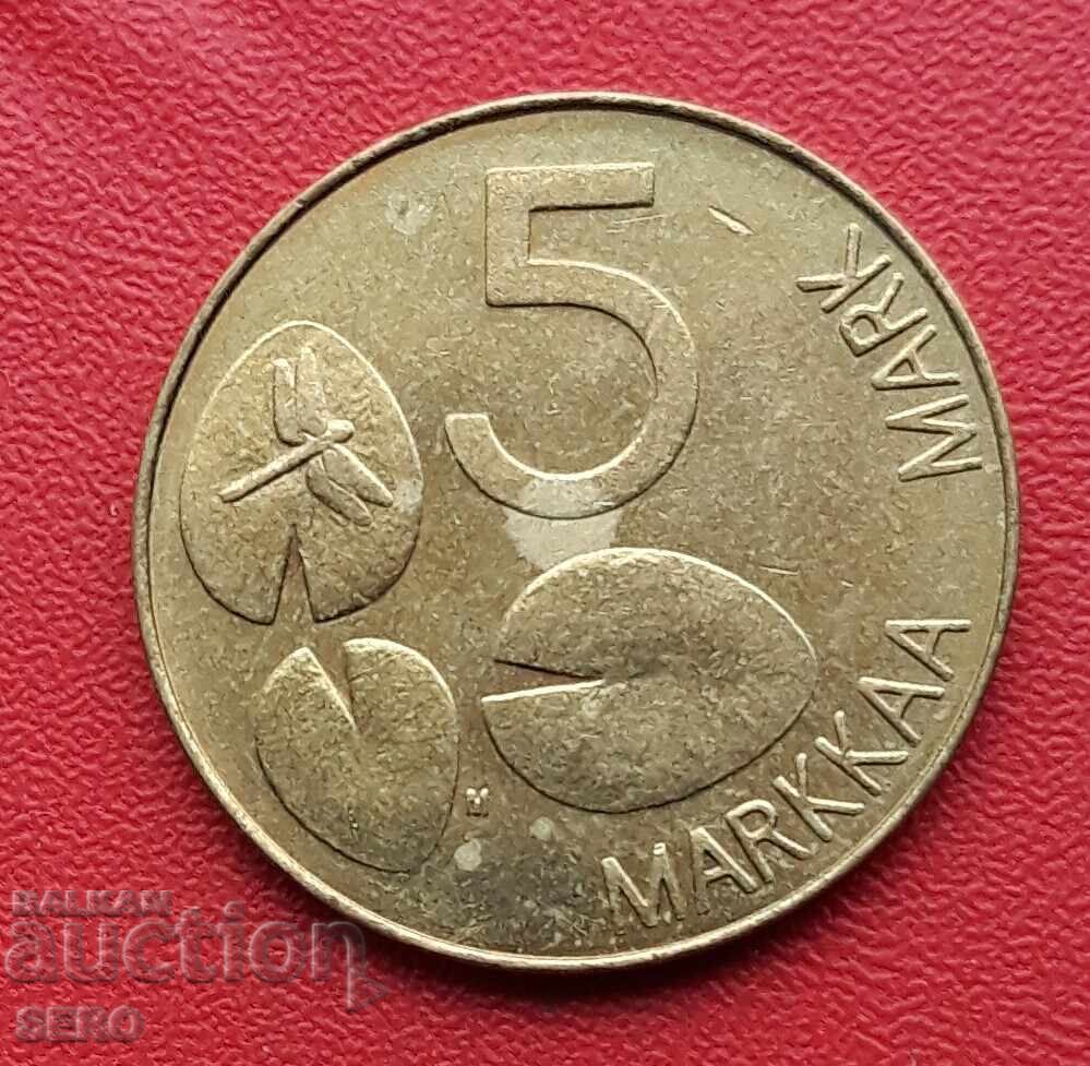Finland - 5 Markkaa 1993 with price 0.41 BGN | € 0.21