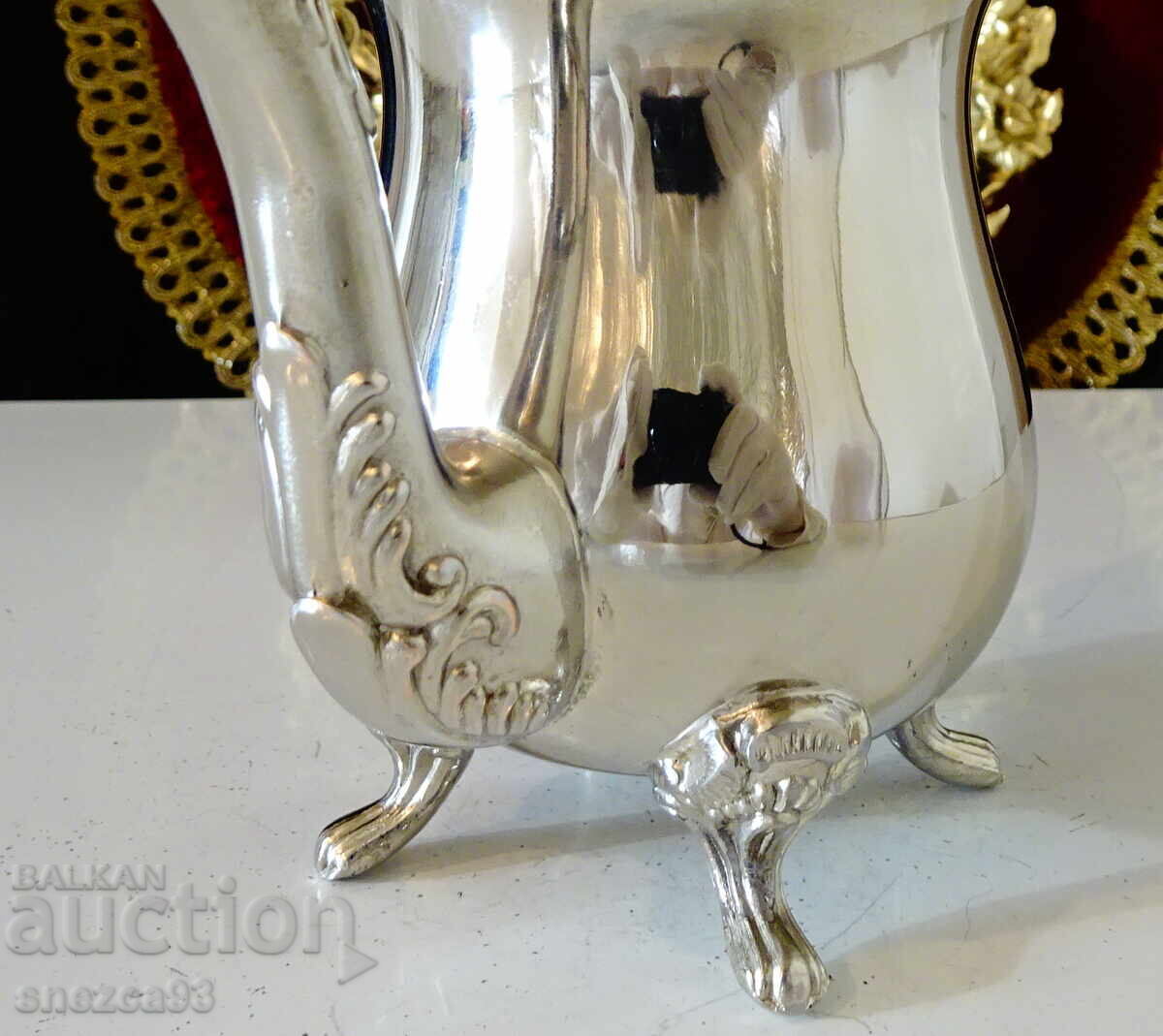 Παράδοση Βικτοριανή ασημένια κανάτα για καφέ, ρακί