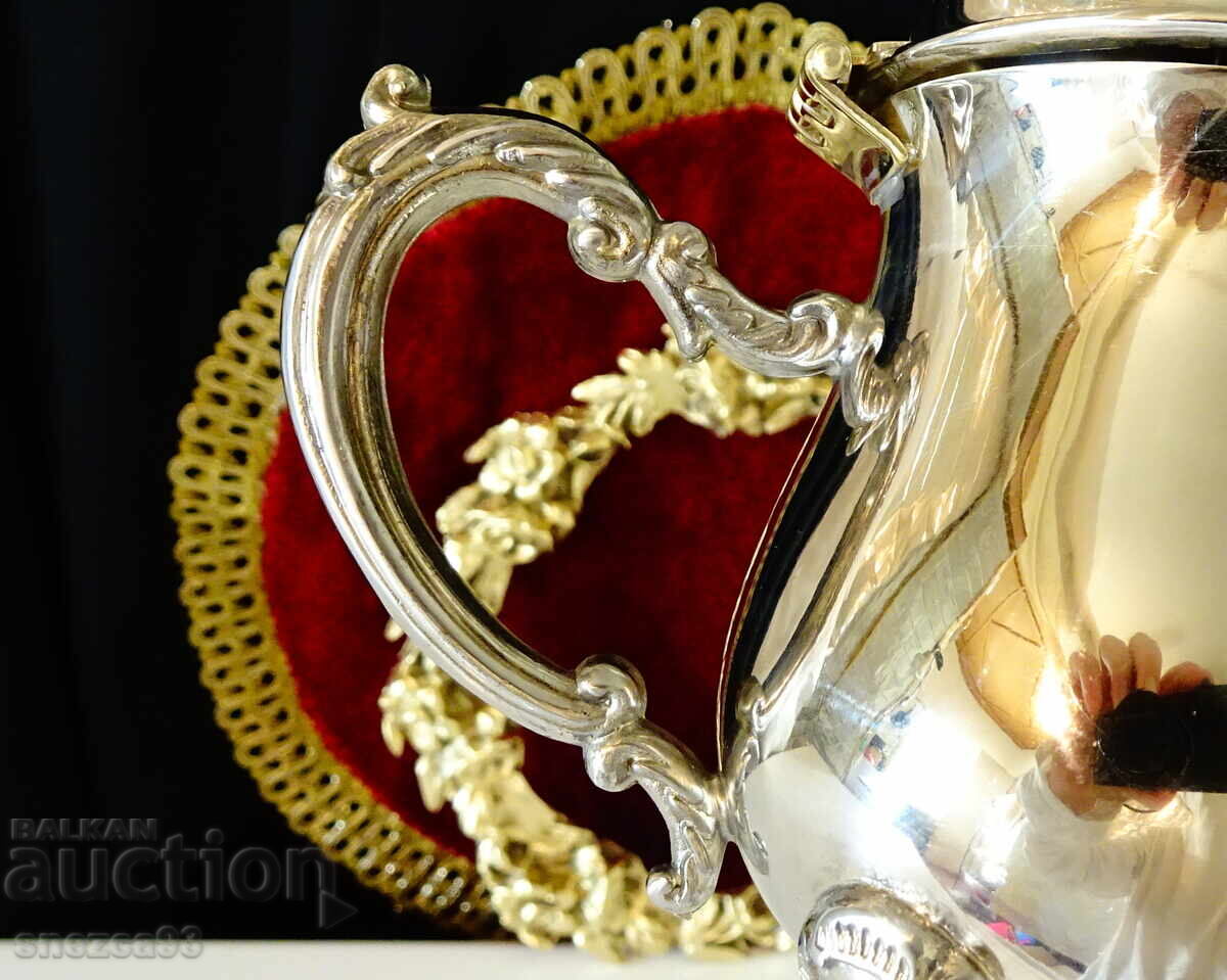 Βικτοριανή ασημένια κανάτα για καφέ, ρακί - 5