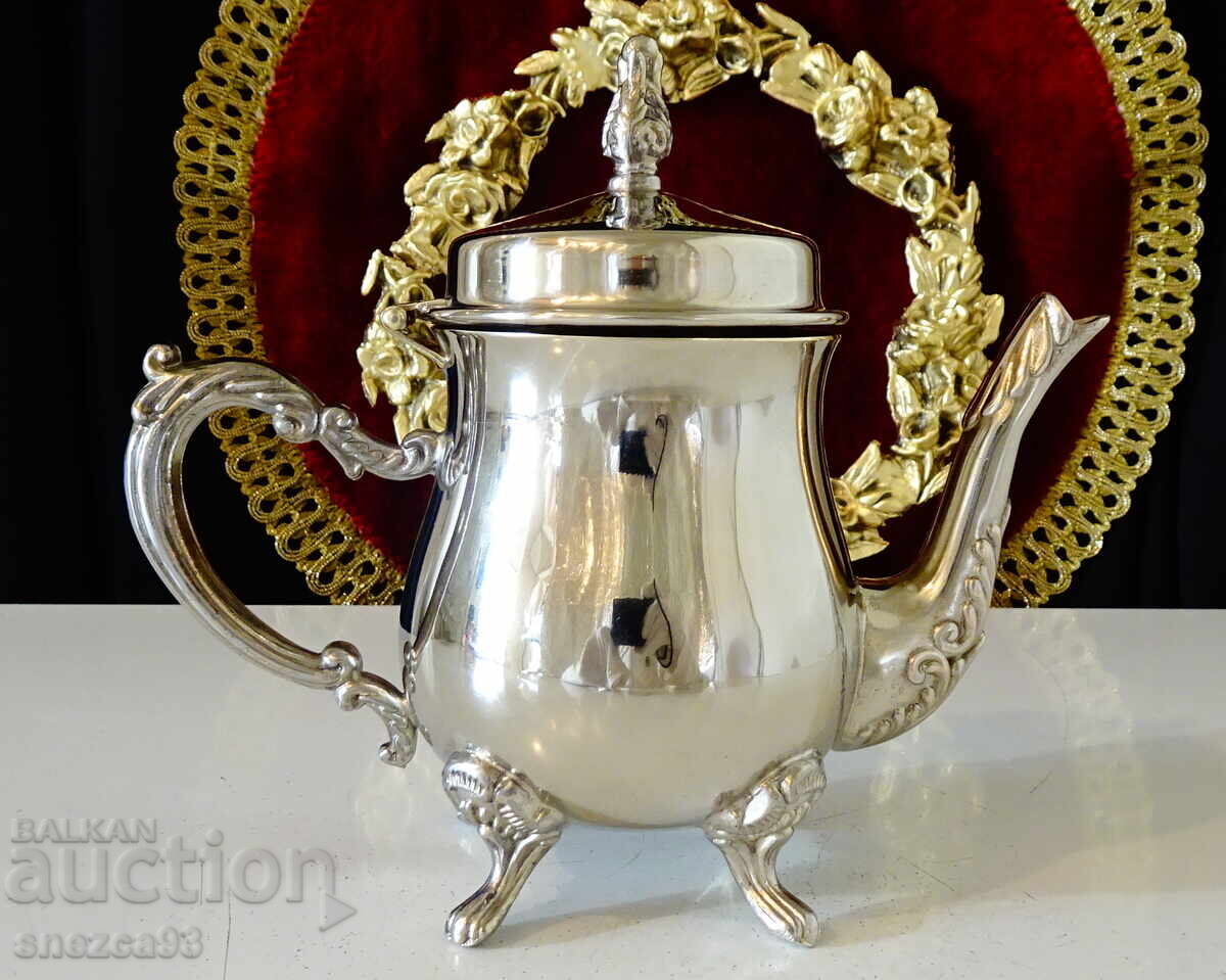 Βικτοριανή ασημένια κανάτα για καφέ, ρακί