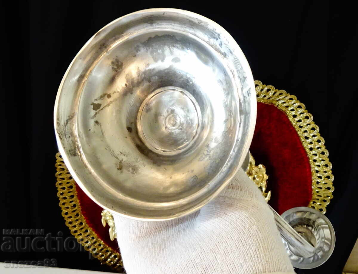 Τρίφωτος κηροπήγιο, τριπλό κηροπήγιο από κασσίτερο, Art Nouveau - 6