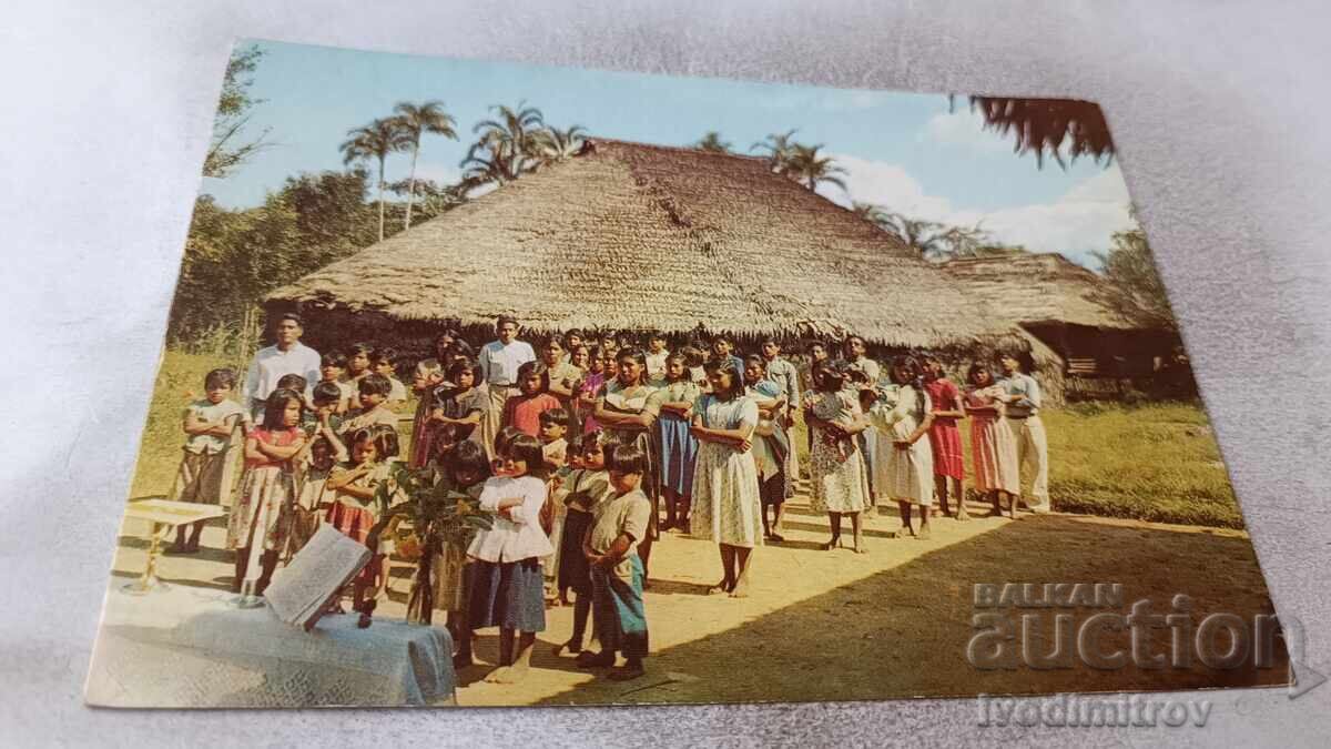 Пощенска картичка Puerto Leguizamo Indios Huitotos