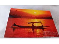 Carte poștală INDIA Apus de soare în Kashmir