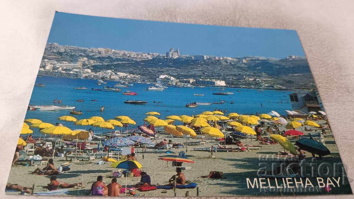 Postcard Malta Mellieha Bay