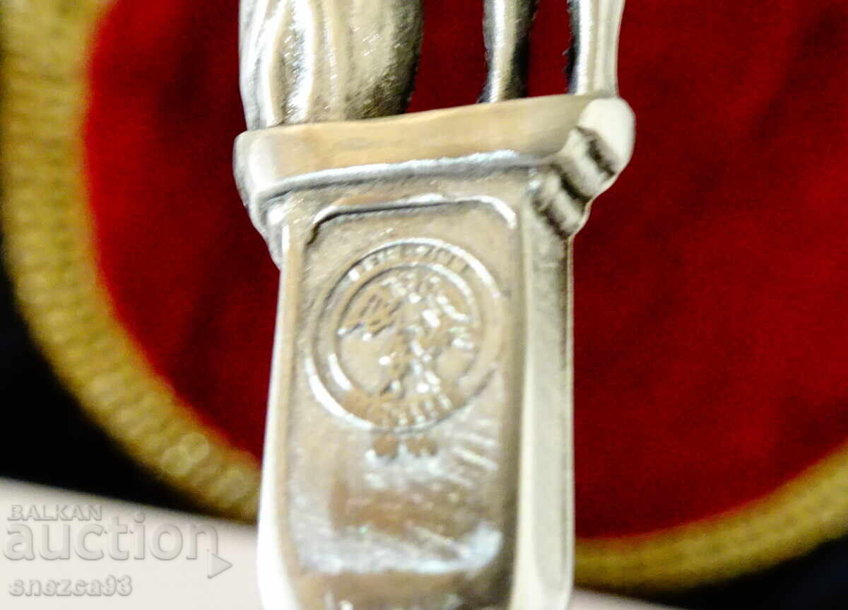 Lingură de cositor pentru nuntă de cositor cu figurine de soți, înger, etc - 6