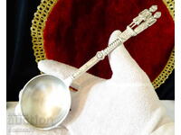 Lingură de cositor pentru nuntă de cositor cu figurine de soți, înger, etc