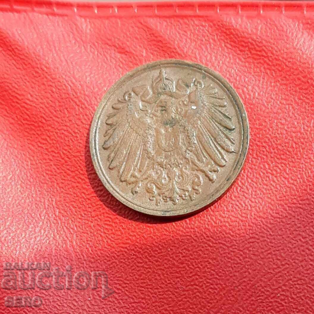 Germany-1 pfennig 1913 F-Stuttgart with price 0.71 BGN | € 0.36