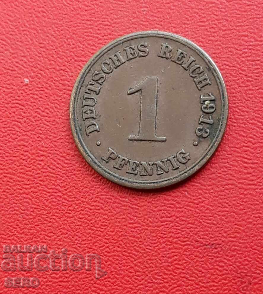 Germany-1 pfennig 1913 F-Stuttgart