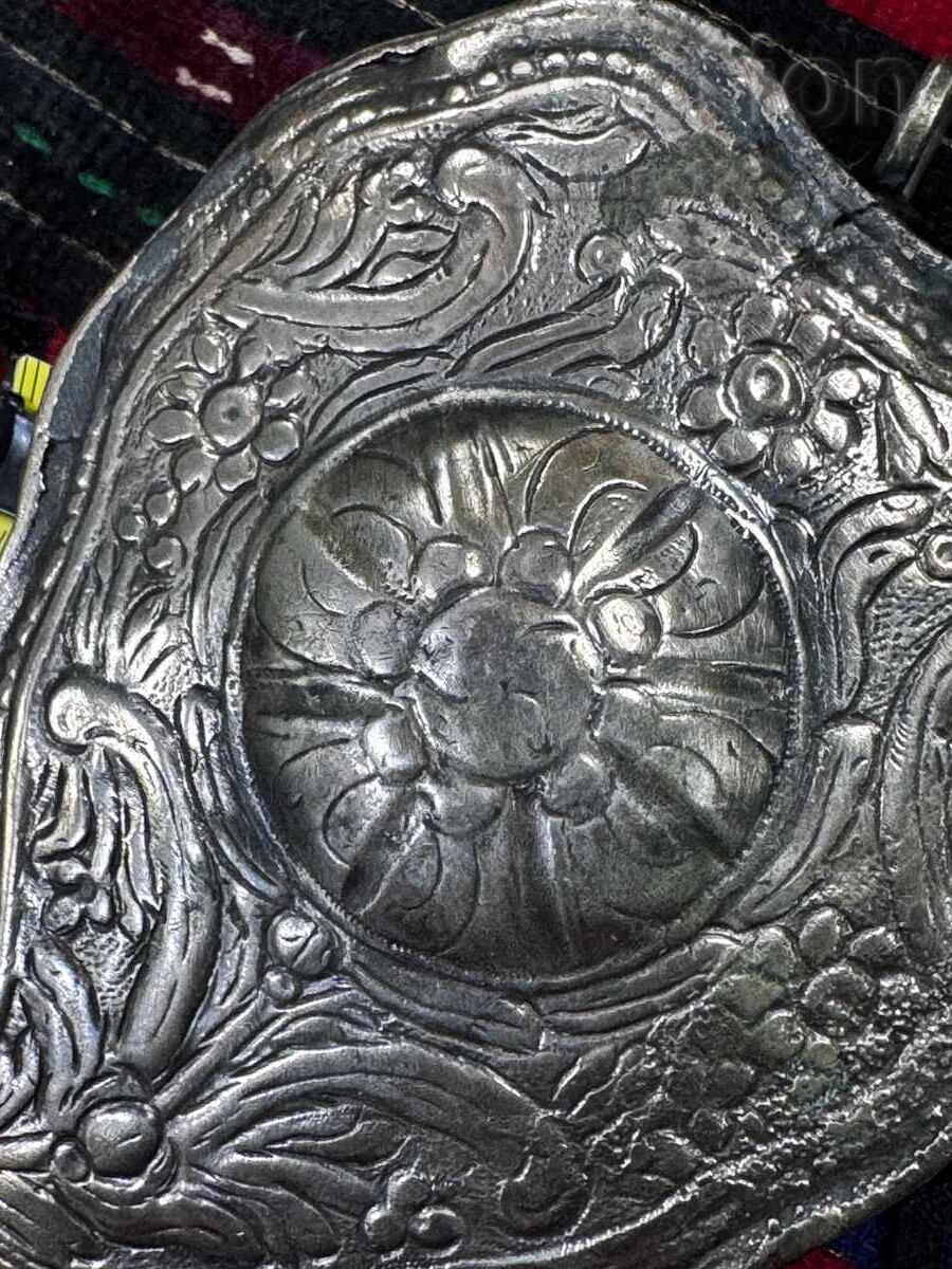 Delivery of Revival-era buckle, single, silver, stamped, forged Delivery of Revival-era buckle, single, silver, stamped, forged