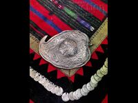 Revival-era buckle, single, silver, stamped, forged