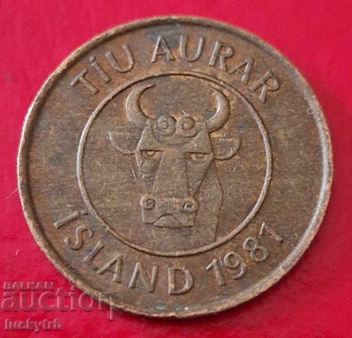 10 eyrir 1981 - Islanda cu preț € 1.00 | 1.96 BGN