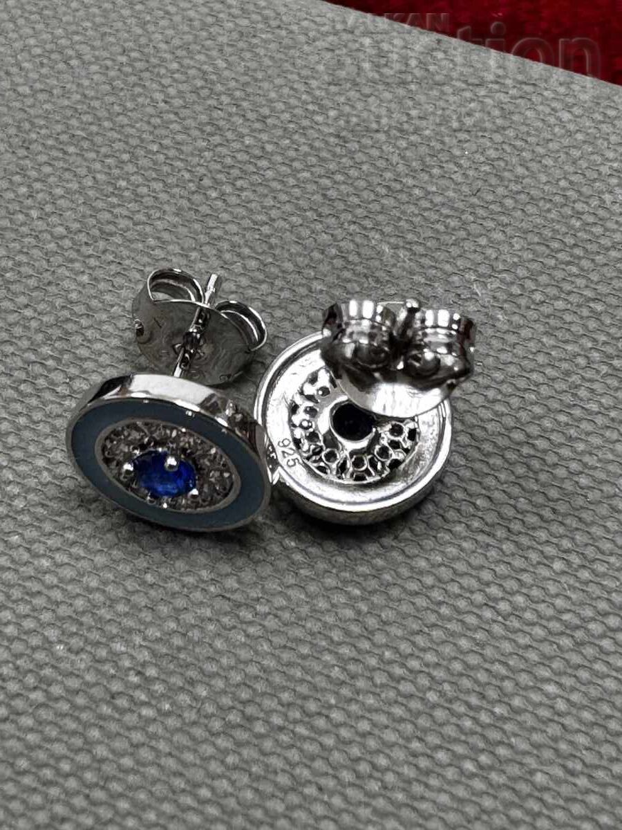 New 925 silver earrings with enamel, sapphire, rhodium-plated with price 15.00 BGN | € 7.67 New 925 silver earrings with enamel, sapphire, rhodium-plated with price 15.00 BGN | € 7.67