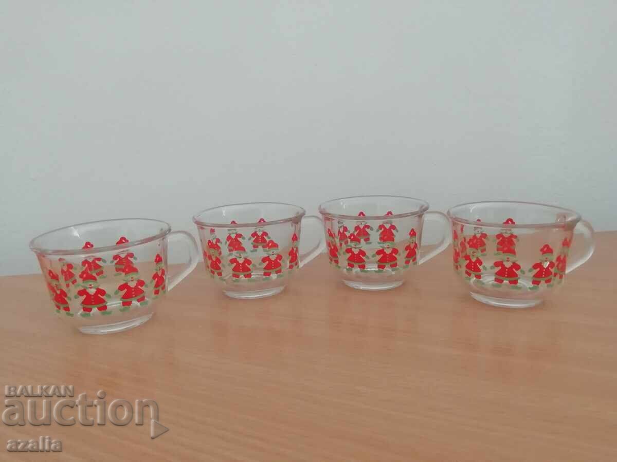 4 bucăți pahare de sticlă originale pentru vin fiert cu Moș Crăciun - 6