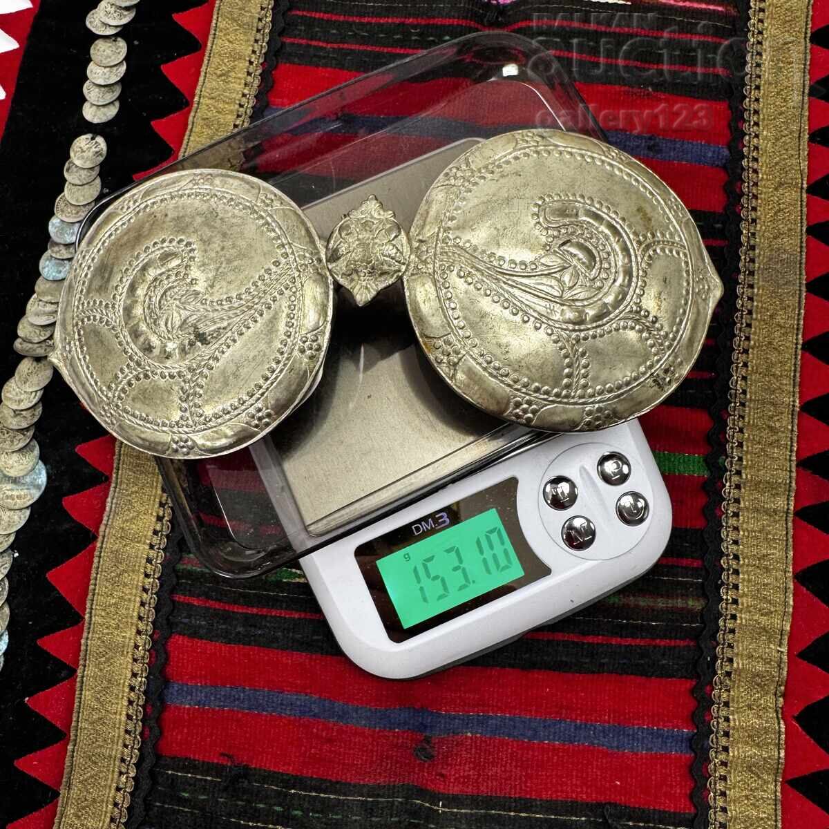 Revival-era buckle, silver, stamped, forged with price 231.66 BGN | € 118.45 Revival-era buckle, silver, stamped, forged with price 231.66 BGN | € 118.45