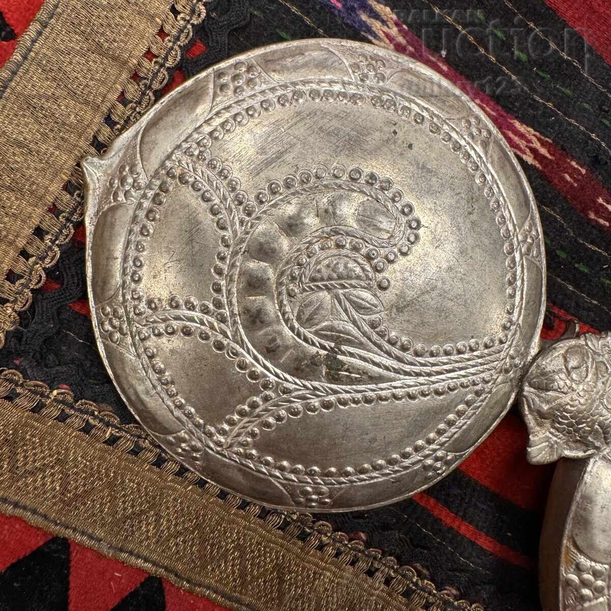 Auction Revival-era buckle, silver, stamped, forged Auction Revival-era buckle, silver, stamped, forged