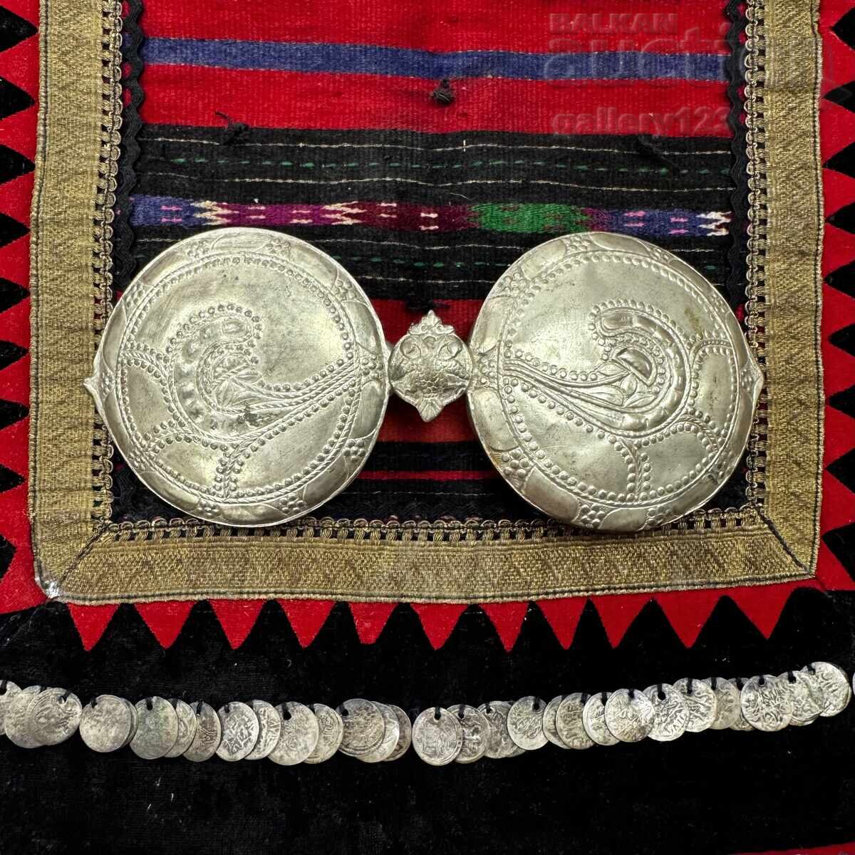 Revival-era buckle, silver, stamped, forged Revival-era buckle, silver, stamped, forged