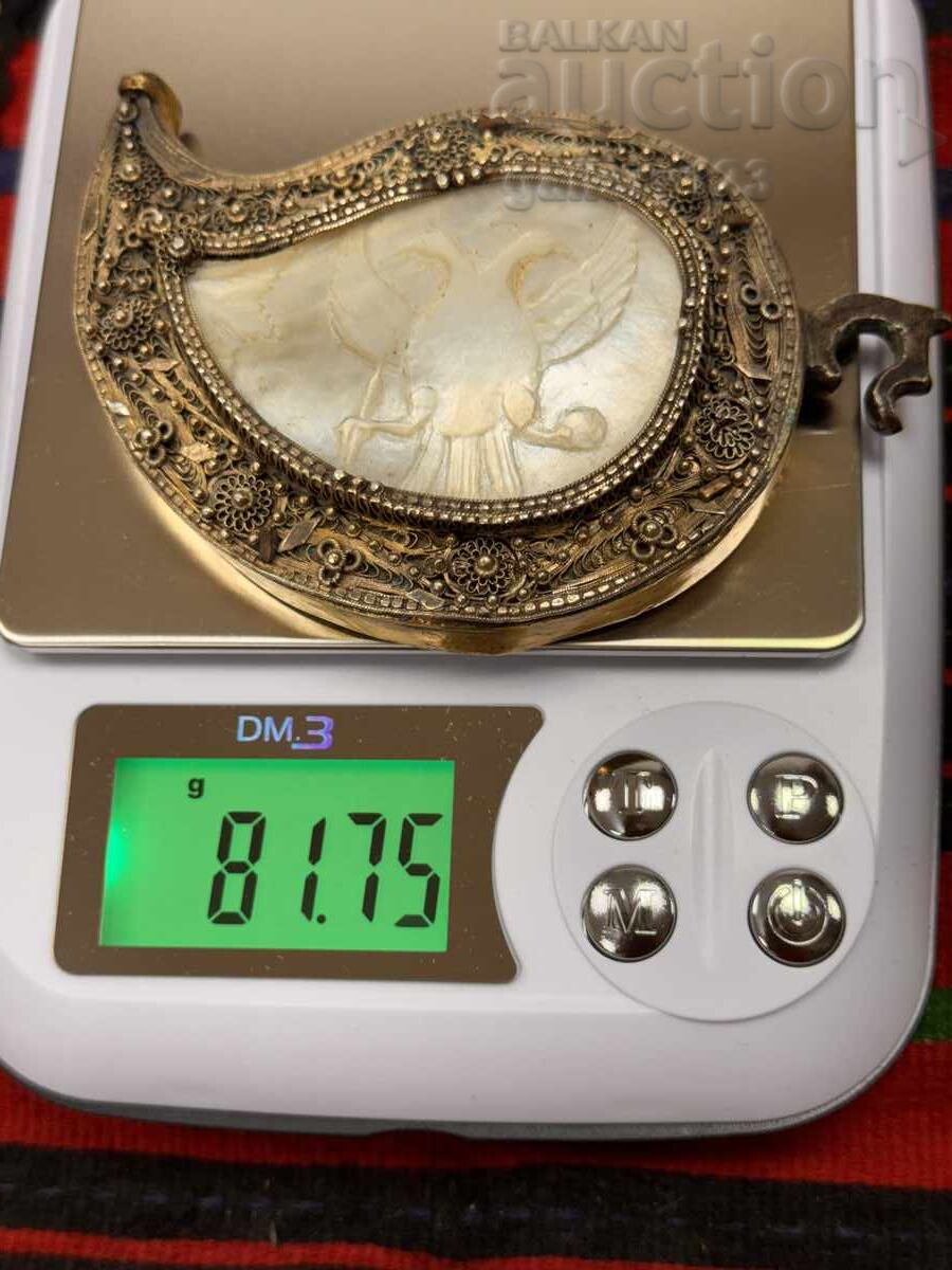 Revivalist Panagyurishte Silver Buckle, Single, Filigree, Gilt - 7 Revivalist Panagyurishte Silver Buckle, Single, Filigree, Gilt - 7