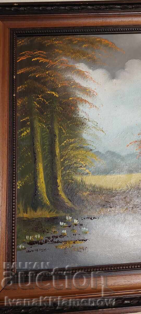 Auction Painting, framed, wooden, 65cm x 55cm, for collectors Auction Painting, framed, wooden, 65cm x 55cm, for collectors