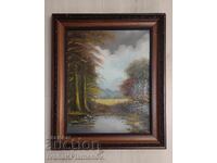 Painting, framed, wooden, 65cm x 55cm, for collectors