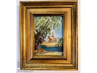 Pictură pe placă de lemn!