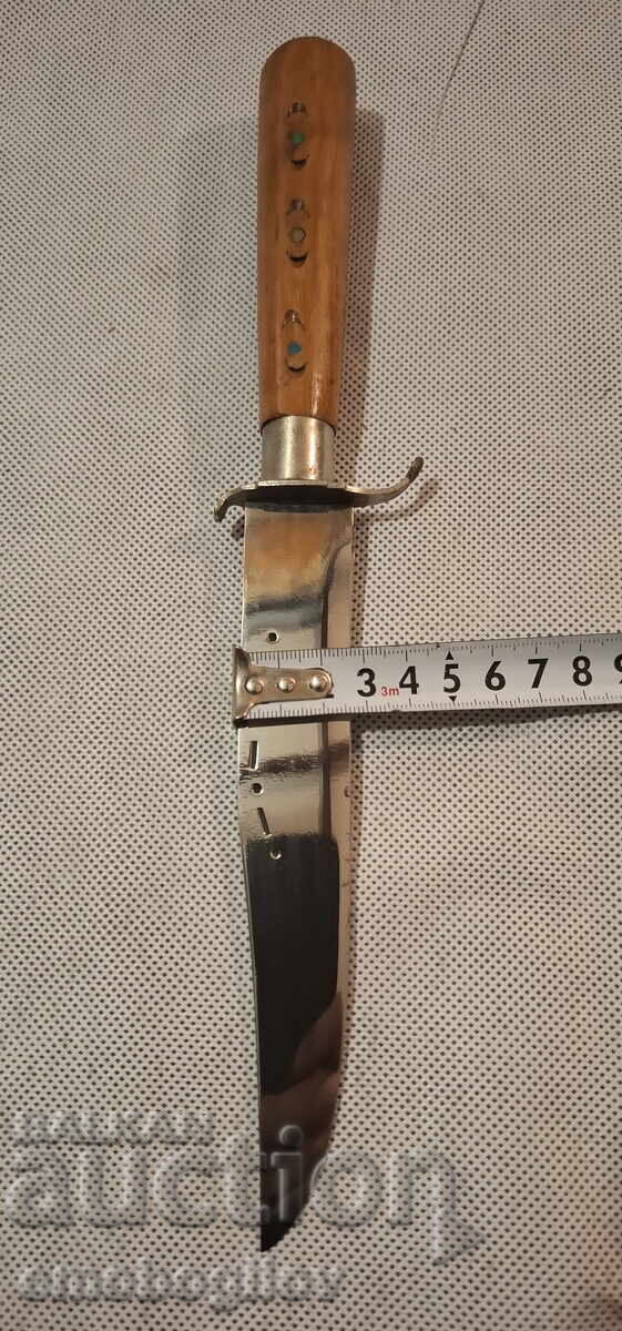 Παλαιό Κυνηγετικό Μαχαίρι με Μοναδικό Θήκη-Κοκάλινο - 6