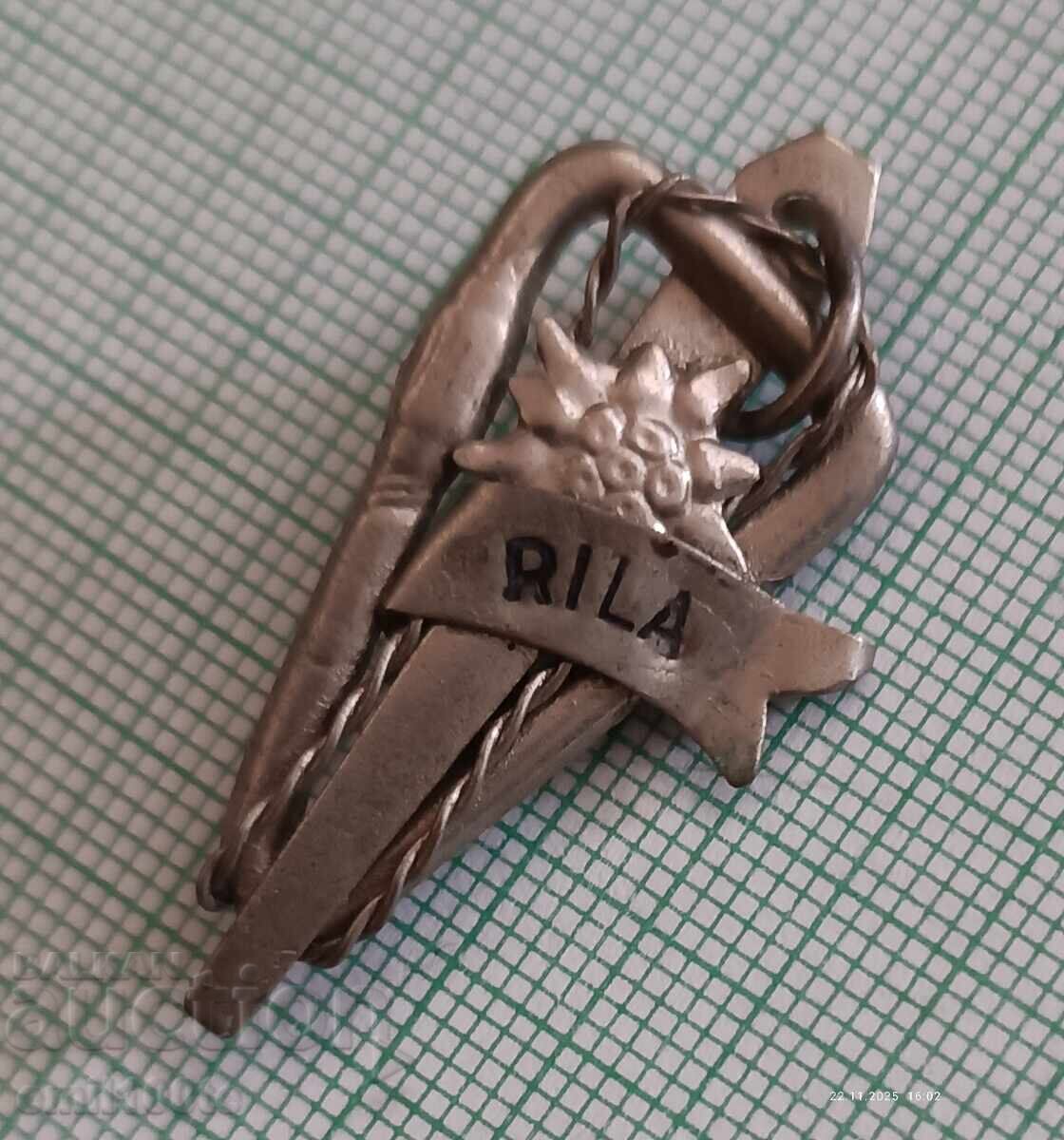 Badge - Rila - mountaineering - carabiner, climbing harness, edelweiss Badge - Rila - mountaineering - carabiner, climbing harness, edelweiss