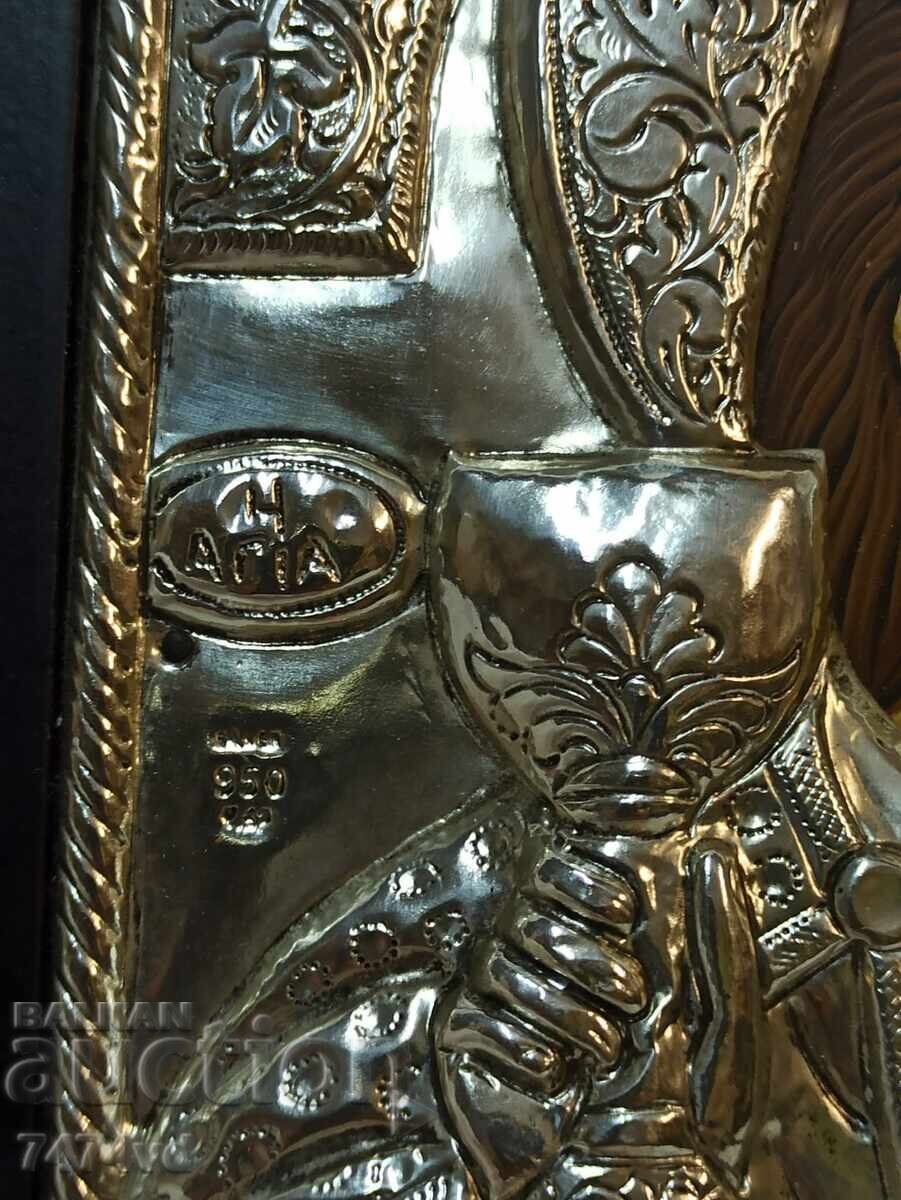 Licitație Icoană masivă din argint Sf. Varvara, proba 950