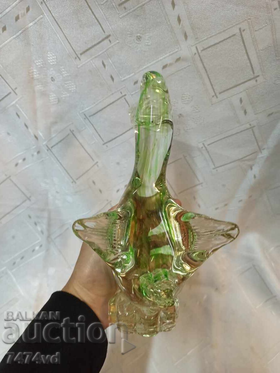 Livrarea Figurină masivă de sticlă Murano în formă de rață