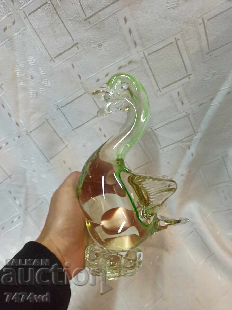 Figurină masivă de sticlă Murano în formă de rață - 5