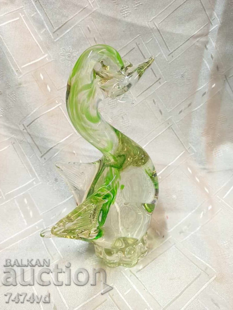 Figurină masivă de sticlă Murano în formă de rață