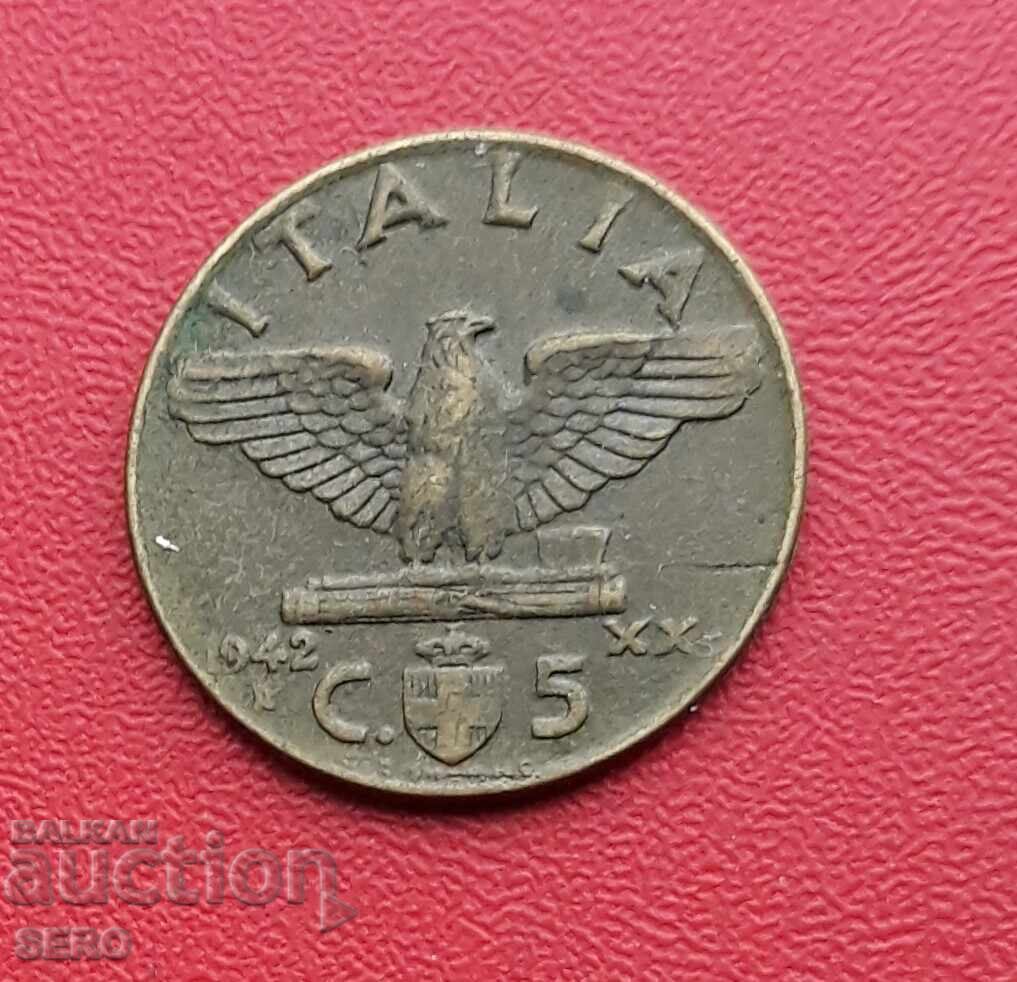 Italy - 5 Centesimi 1942/Year. XX/