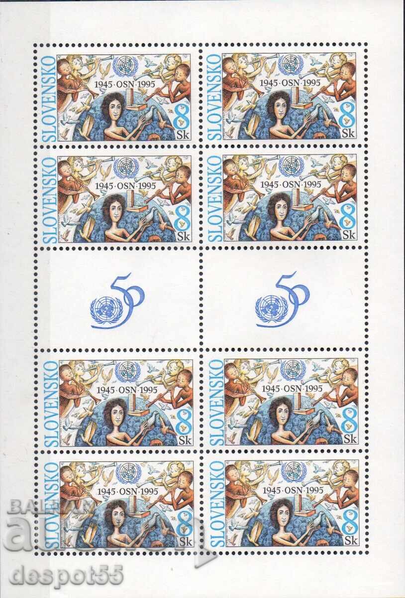 1995. Σλοβακία. 50η Επέτειος της ίδρυσης των Ηνωμένων Εθνών. Μπλοκ