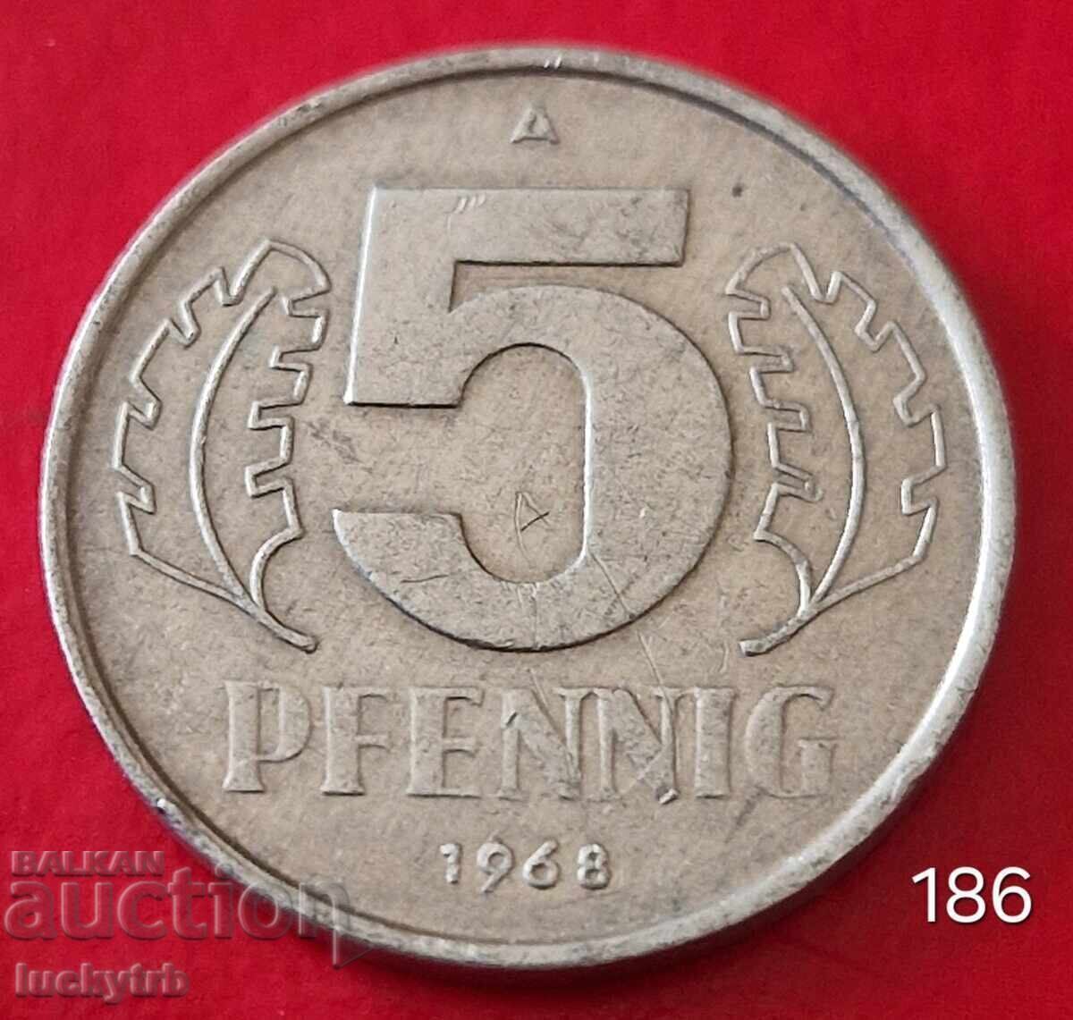 5 Pfennig 1968 - Germany - GDR