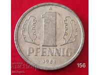 1 πφένιγκ 1981 - Γερμανία - ΓΛΔ