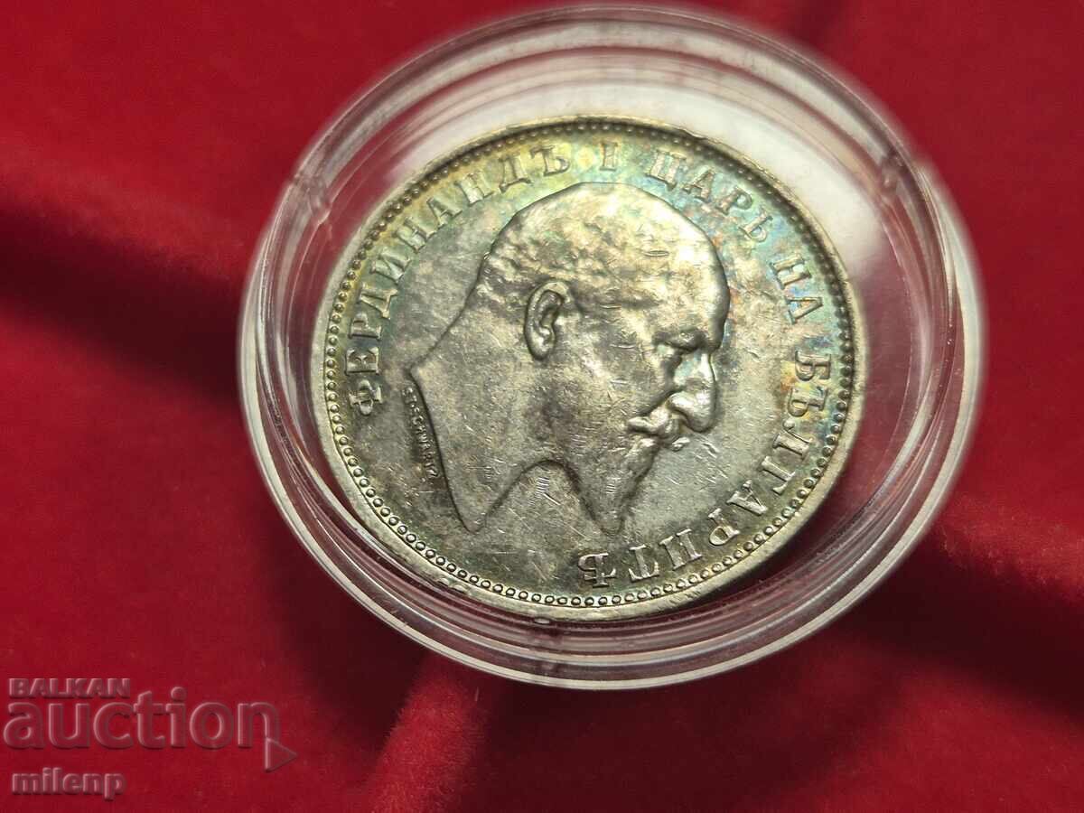 Silver 1 Lev 1910 Colored Patinated Coin - 5