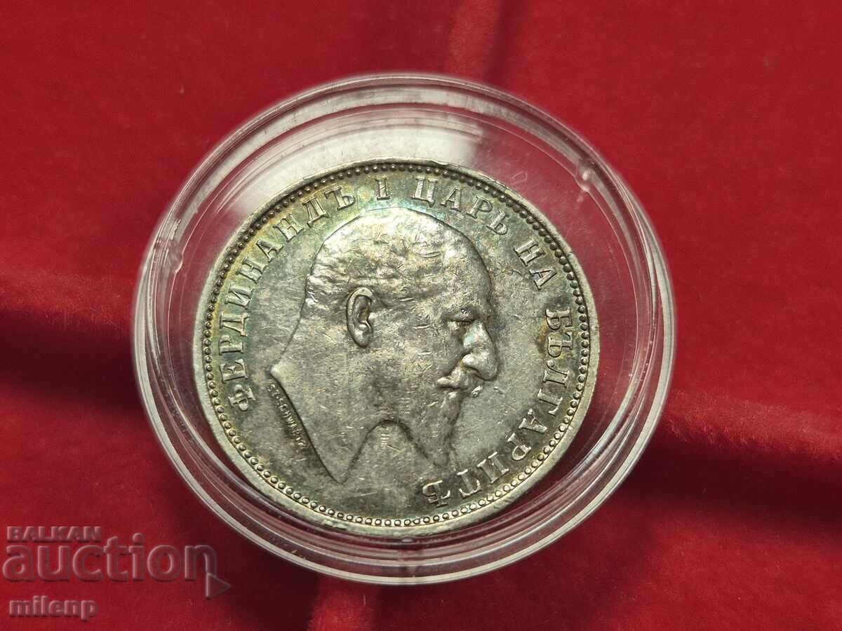 Silver 1 Lev 1910 Colored Patinated Coin - 6