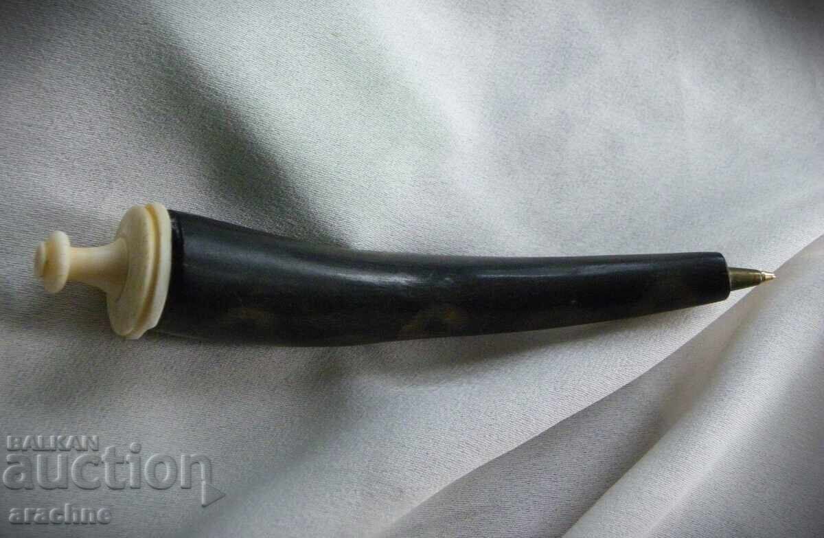 Παράδοση Γνήσιο στυλό από κέρατο αφρικανικού βουβάλου και δόντι ιπποπόταμου