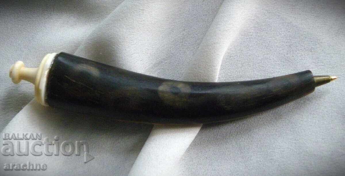 Γνήσιο στυλό από κέρατο αφρικανικού βουβάλου και δόντι ιπποπόταμου